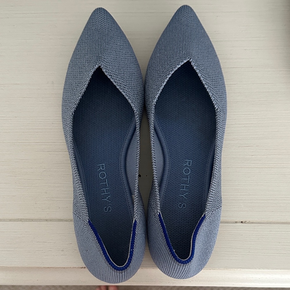 Rothy's Pointed Toe Flats in Light Blue - Picture 5 of 5